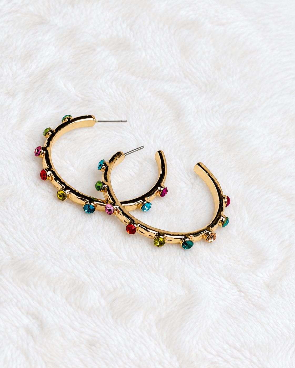 Golden Confetti Hoop Earrings
