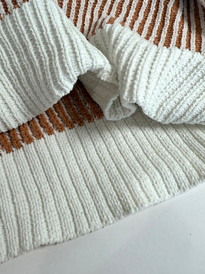 Copper Bound Stripe Knit Sweater Top