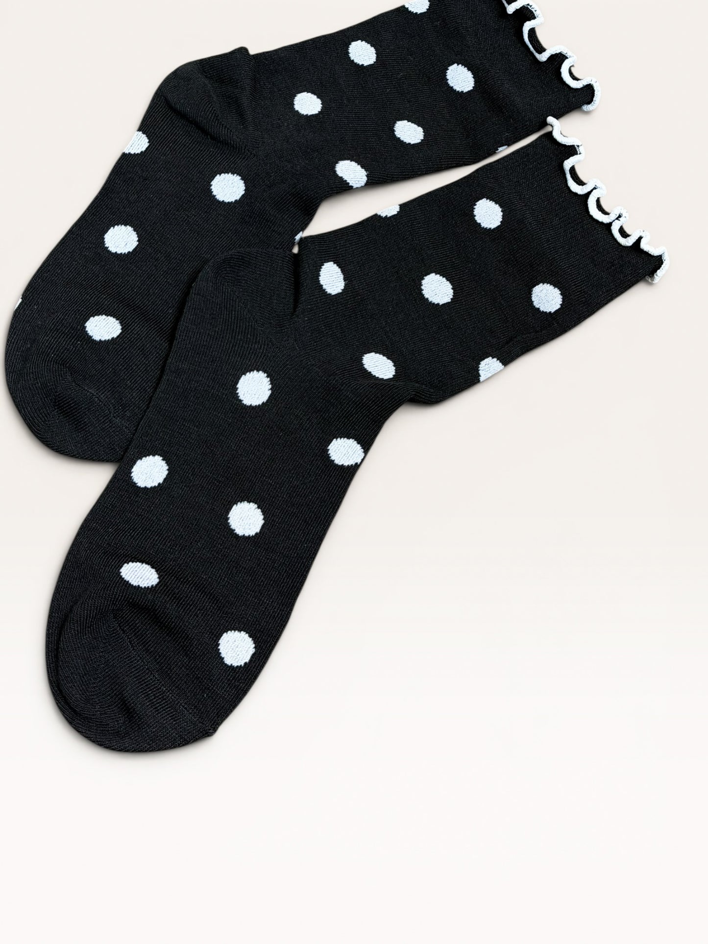 Ruffled Polka Dot Crew Socks