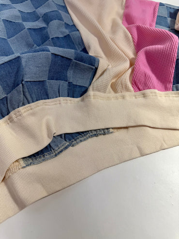 Denim Darling Checkered Relaxed Top