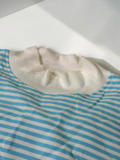 Sky Blue Stripe Shorts Set