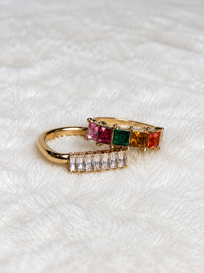 Rainbow Kisses Ring Set