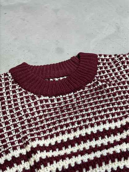 Crimson Drape Sweater Top