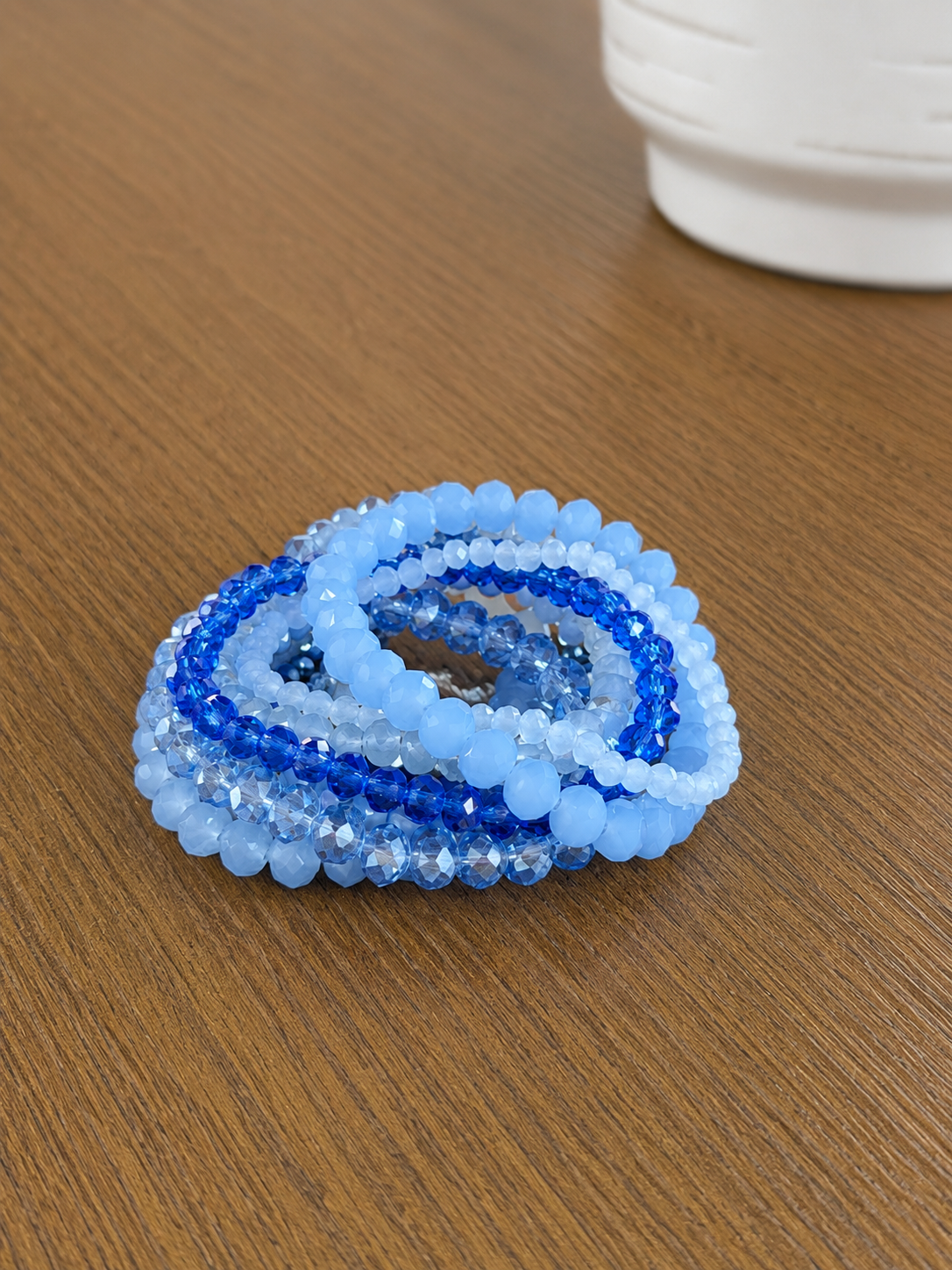 Shades Of Blue Beaded Bracelet