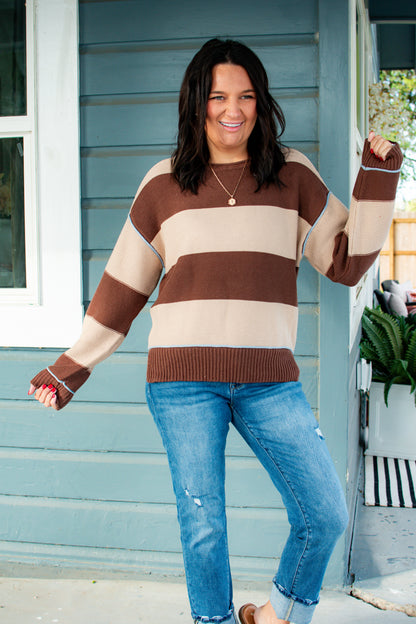 Stripe & Stitch Knit Sweater Top