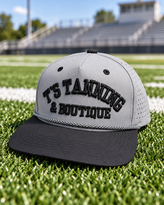 Grey & Black T's Tanning Rope Hat