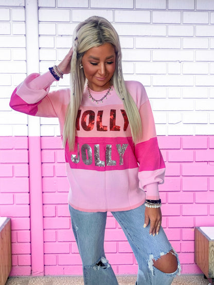 Stay Holly Jolly Color Block Sweater Top