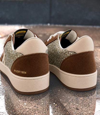 Denisse Brown Glitter Pop Low-Top Sneakers