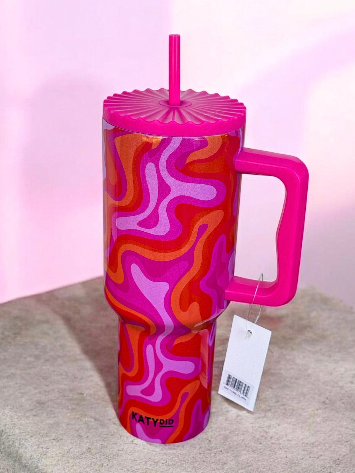 Hot Pink Retro Swirl Tumbler