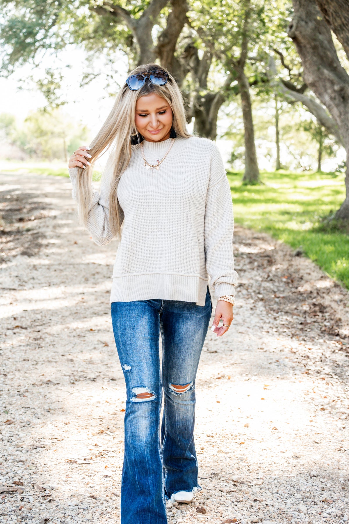 Misty Morning Knit Sweater Top