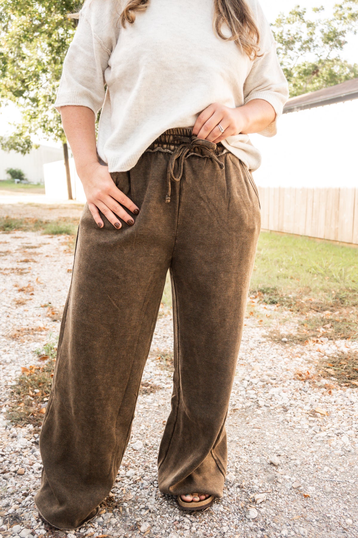 Acid Wash Fleece Flow Lounge Pants