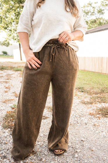 Acid Wash Fleece Flow Lounge Pants