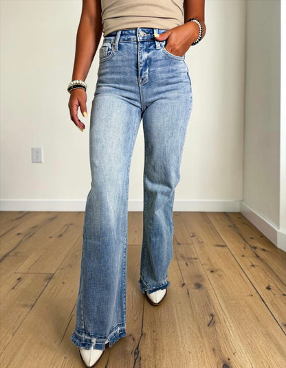 Hazel High‑Rise Palazzo Jeans
