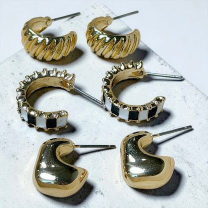 Check Yourself Trio Earring Set