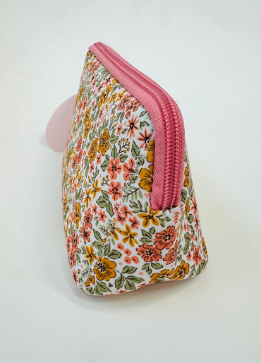 Light Pink Floral Travel Pouch