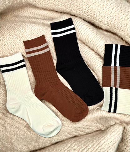 Retro Stripe Half Crew Socks