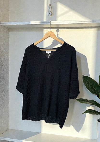 Life Of Leisure Wide Neck Knit Top