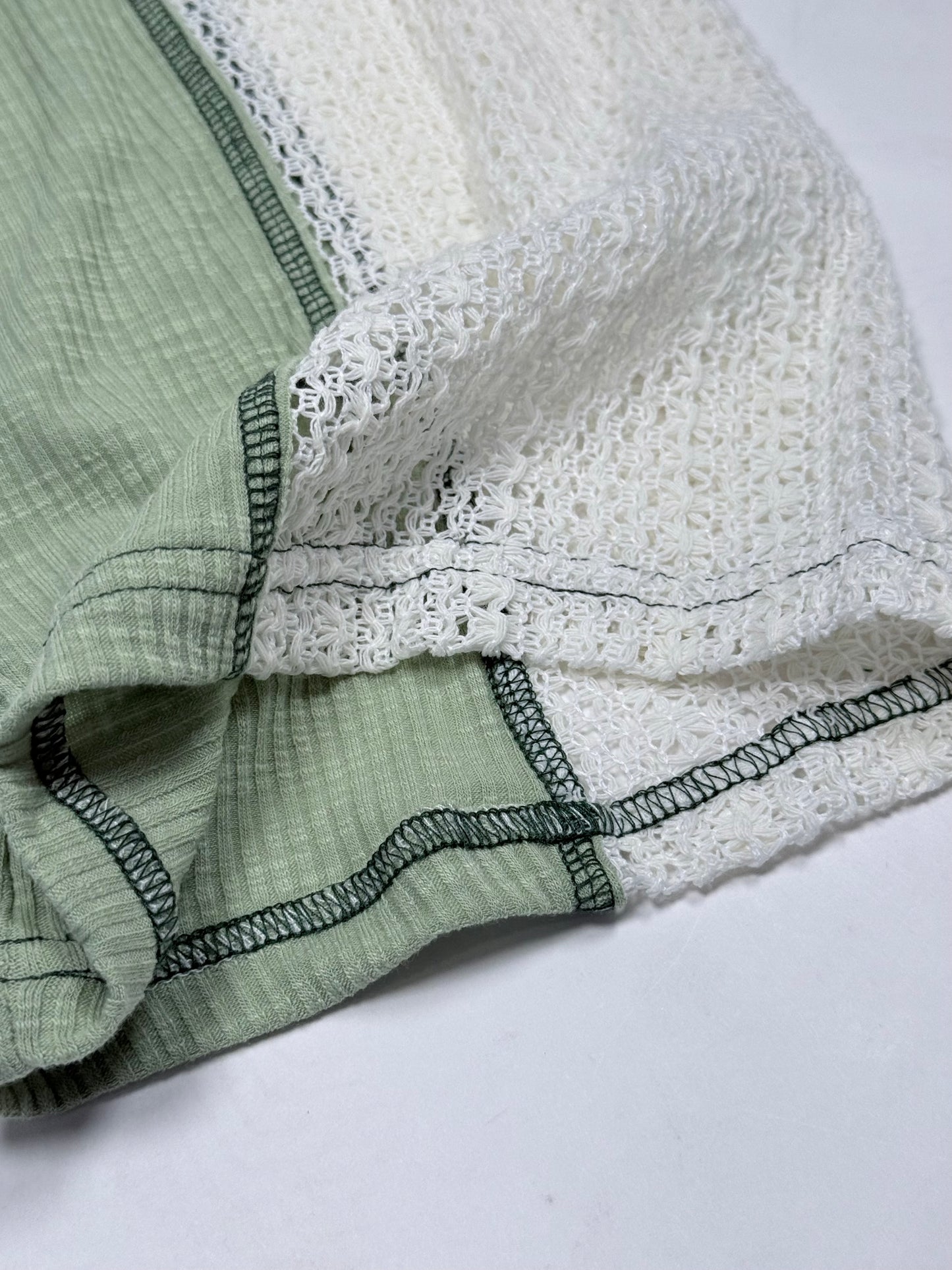 Sage Breeze Crochet Flowy Top