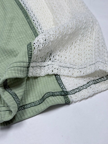 Sage Breeze Crochet Flowy Top