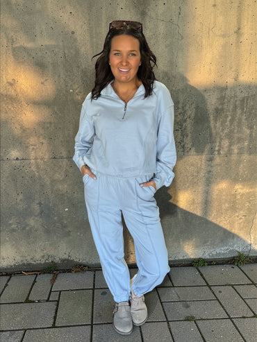 Blue Current Half‑Zip Jogger Set