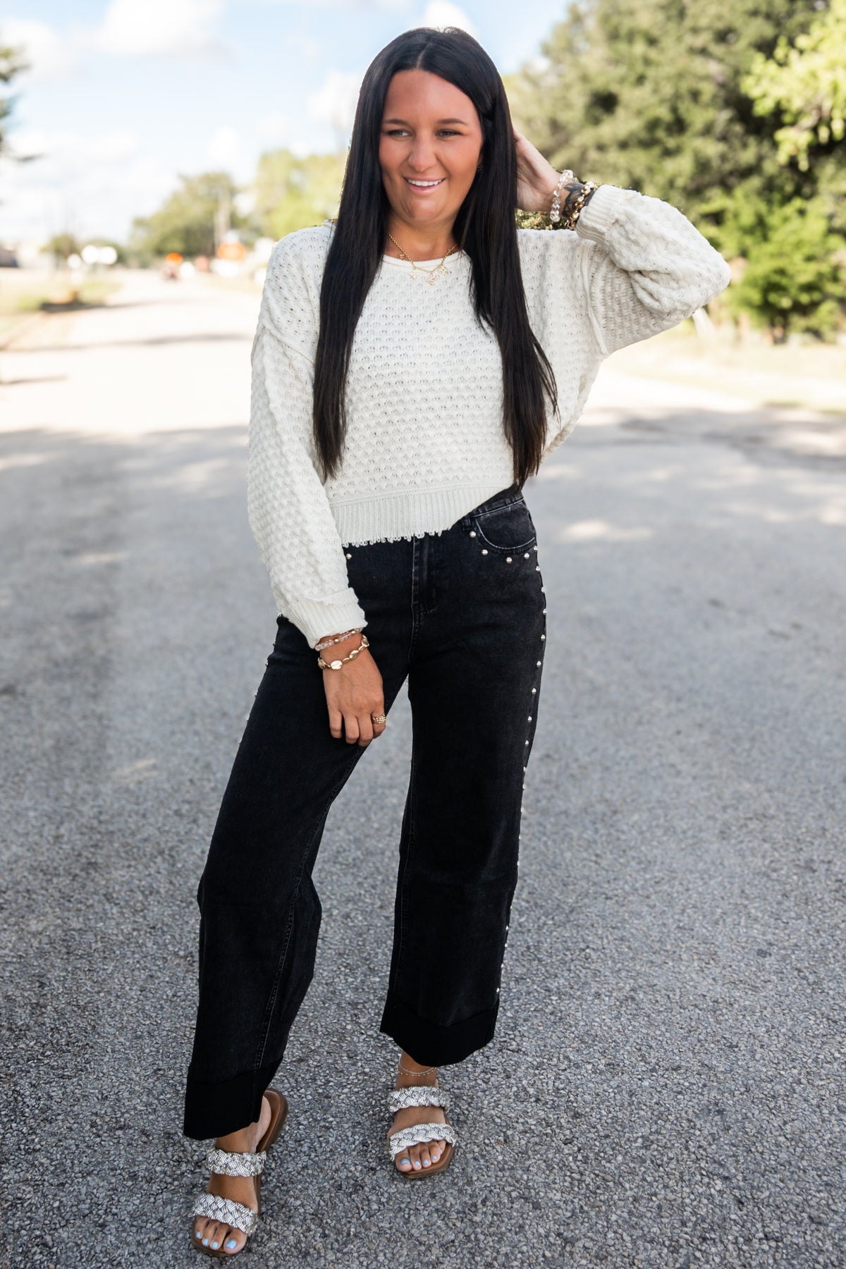 Reese Rebel Studded Black Denim Jeans