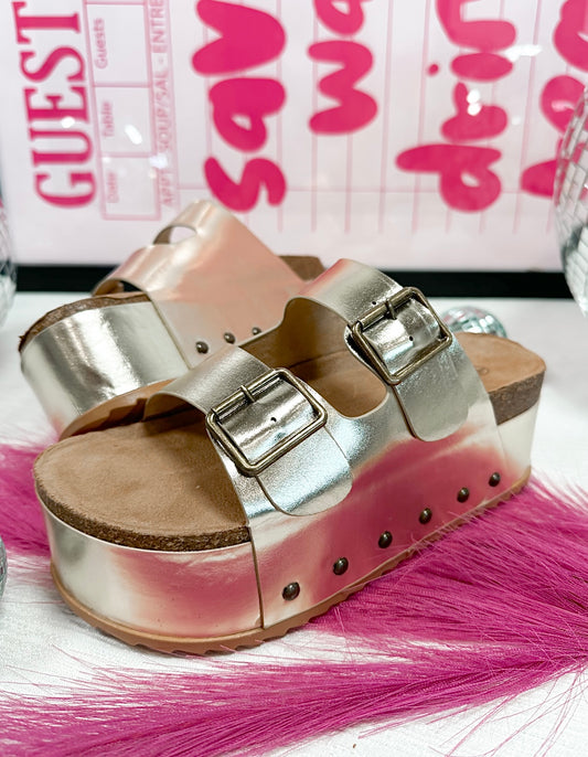 Double Buckled Platform Sandals