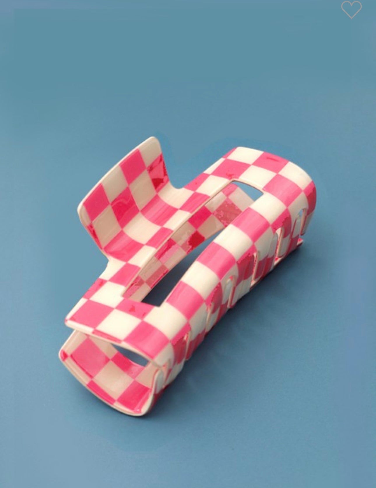 Checkered Print Mega Hold Claw Clip