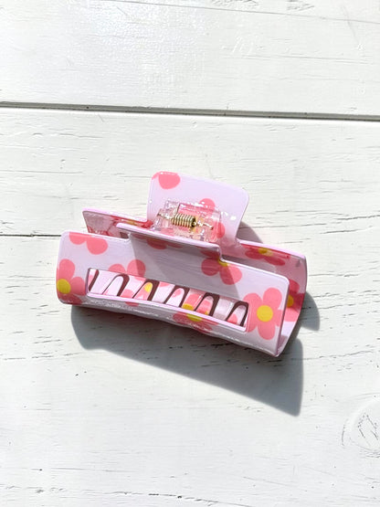 Dainty Flower Print Claw Clip