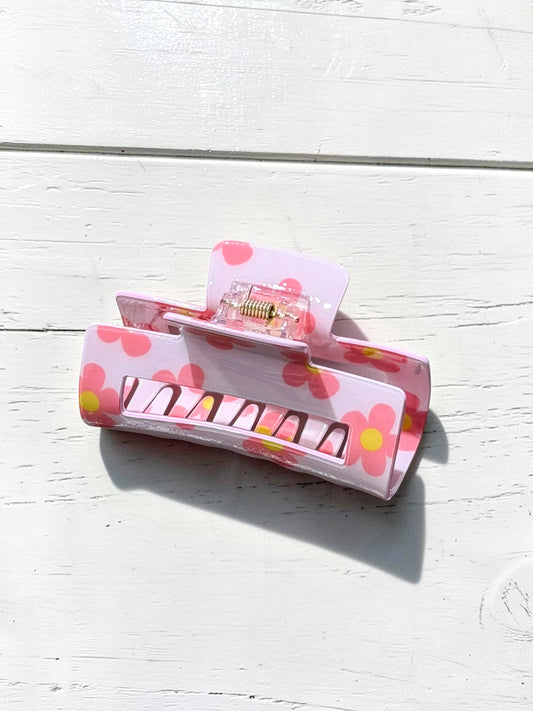 Dainty Flower Print Claw Clip
