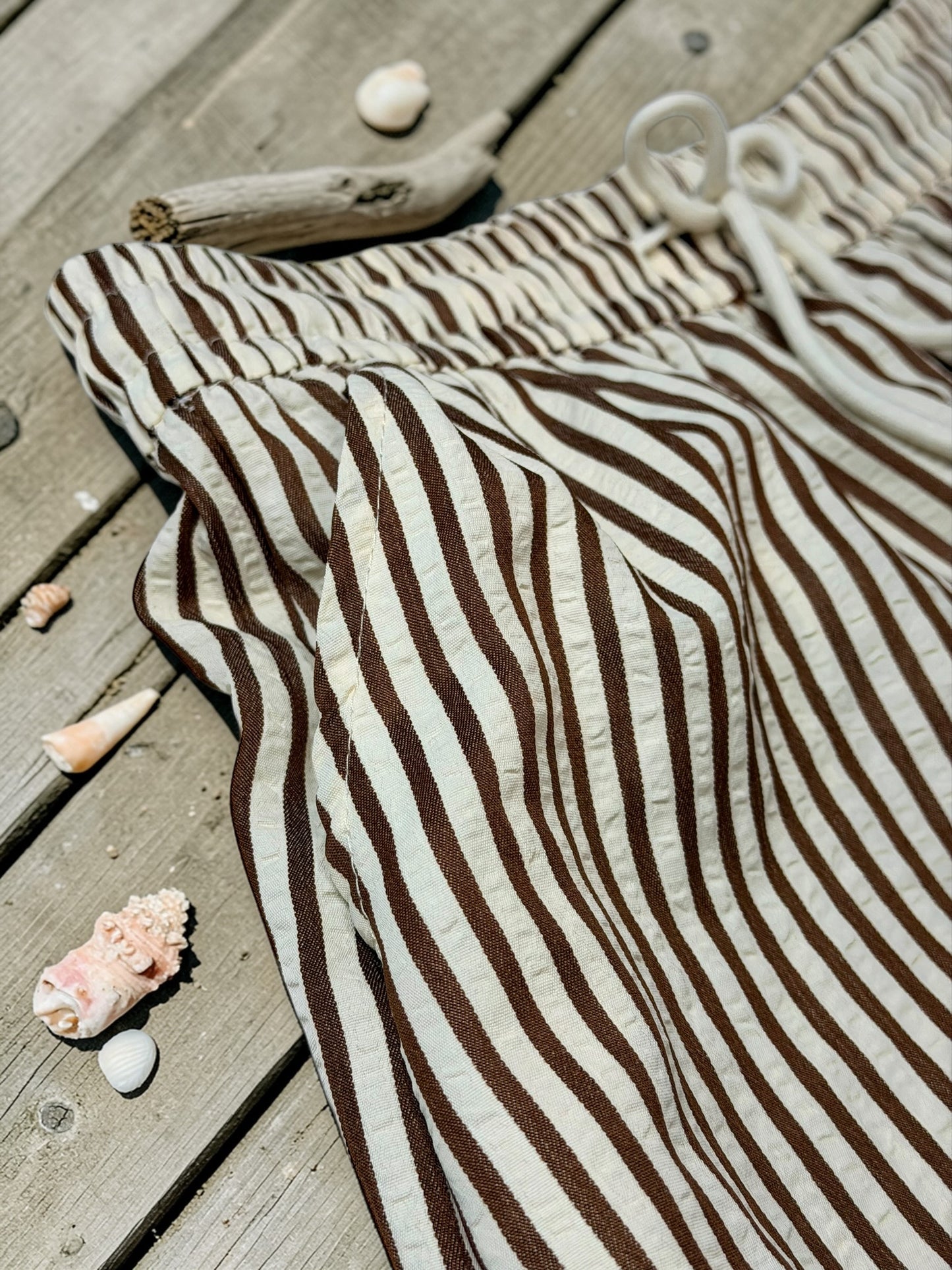 Resort Time Stripe Linen Shorts