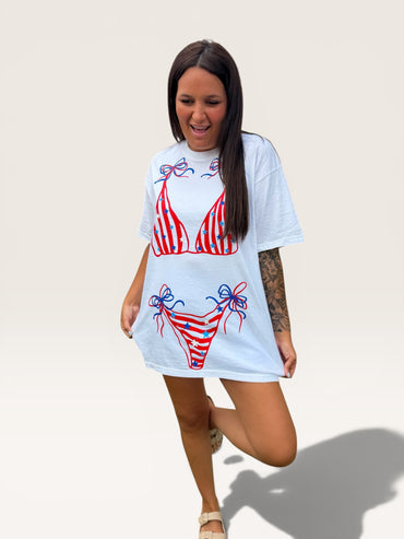 USA Bikini Outline Graphic T-shirt