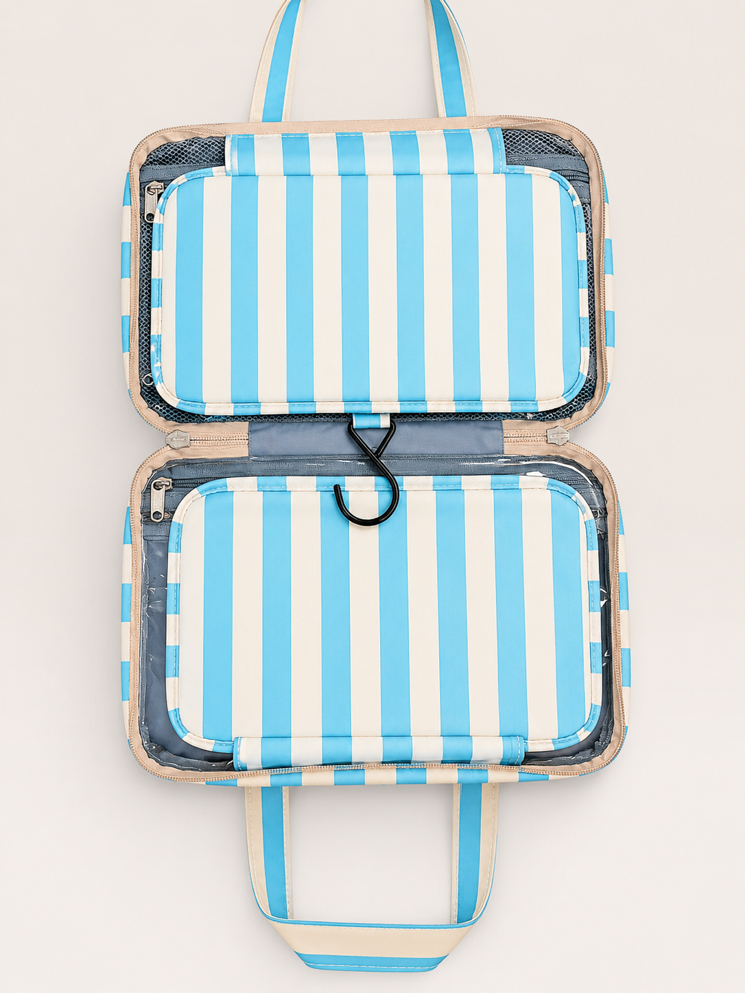 Striped Hanging Toiletry Organizer Bag