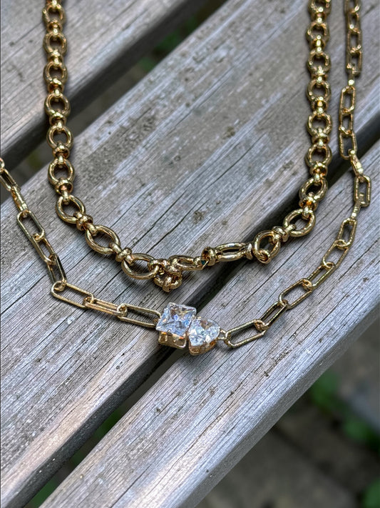 Layers Of Crystals Multi-Layer Necklace