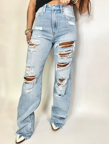 Lara Distressed High Rise Vintage Jean