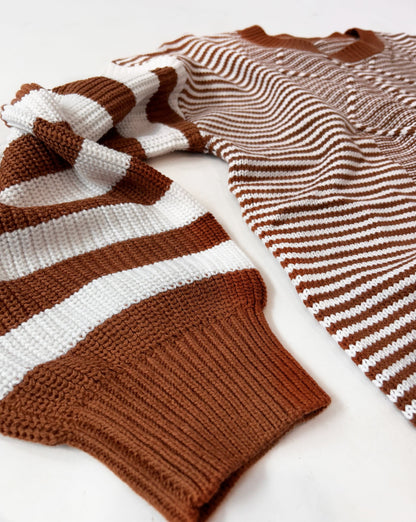 High Standards Brown Stripe Sweater Top