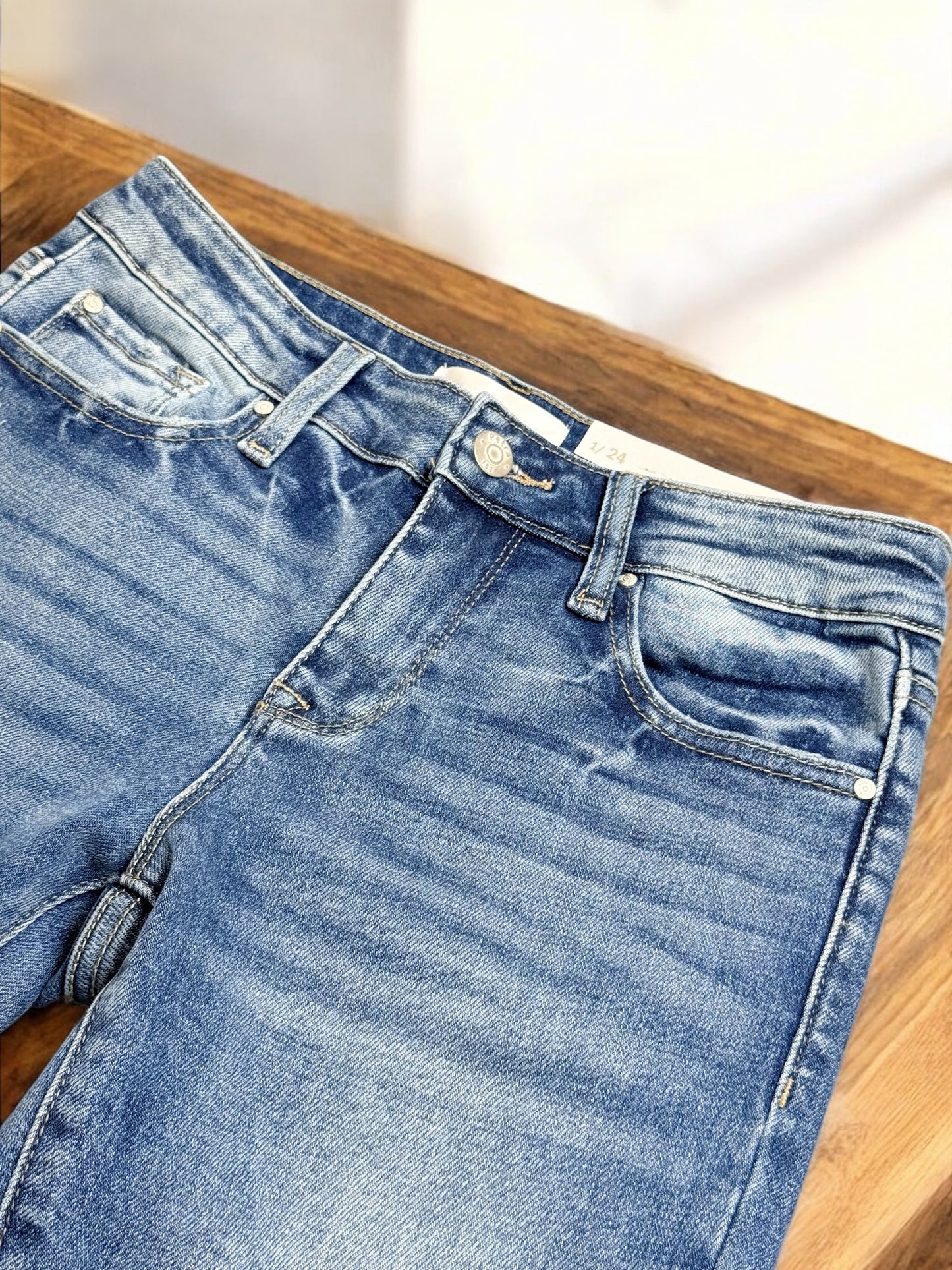 Addison Mid-Rise Straight Cuffed Jeans