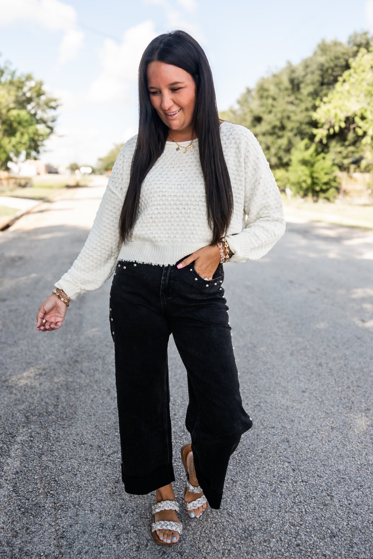 Reese Rebel Studded Black Denim Jeans