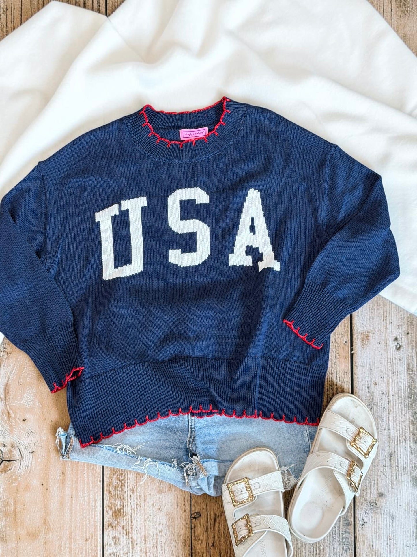 USA Close Knit Sweater Top