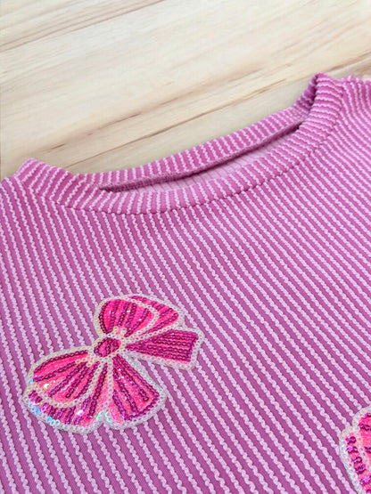 Bows In Bloom Ribbed Lounge Set