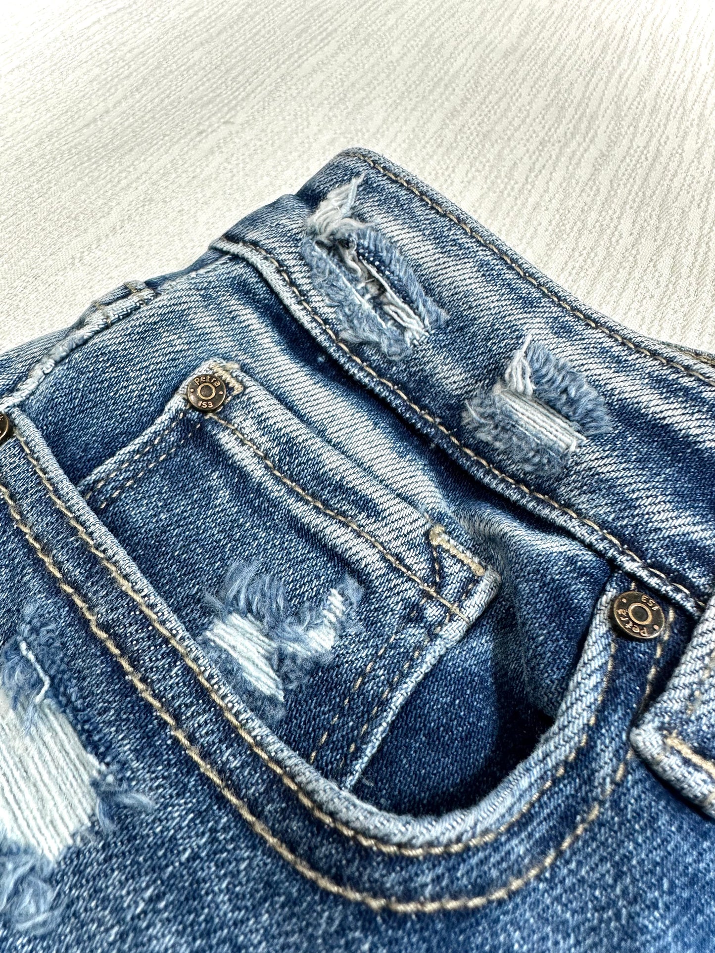 Fallon Flare Distressed Hem Denim Jeans