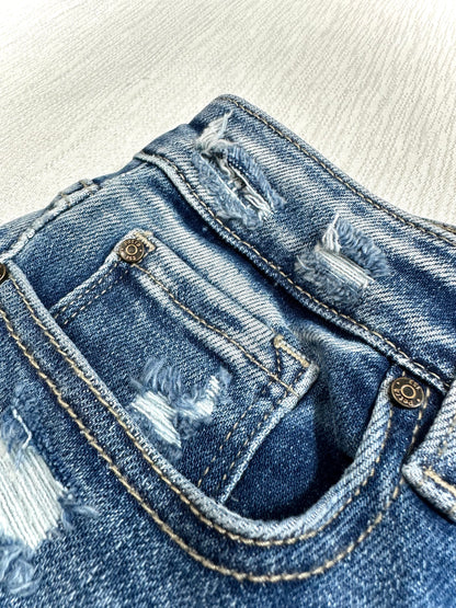 Fallon Flare Distressed Hem Denim Jeans