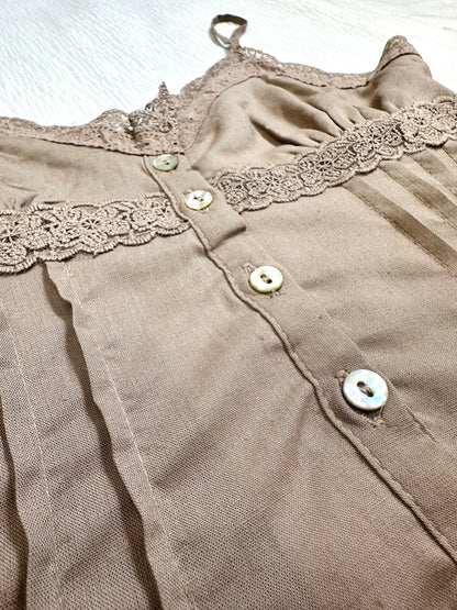 Follow Me Brown Linen Tank Top