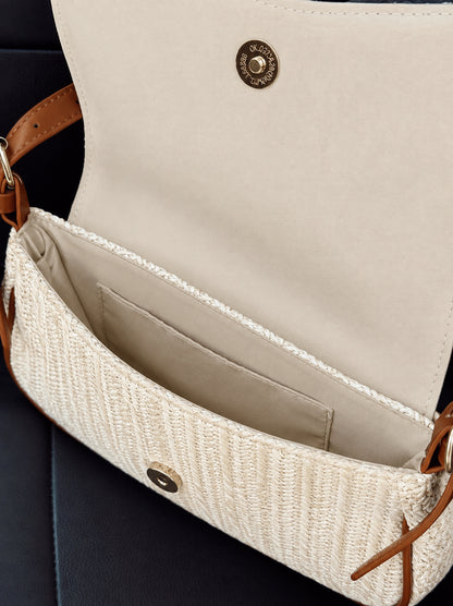Ivory Woven Shoulder Bag