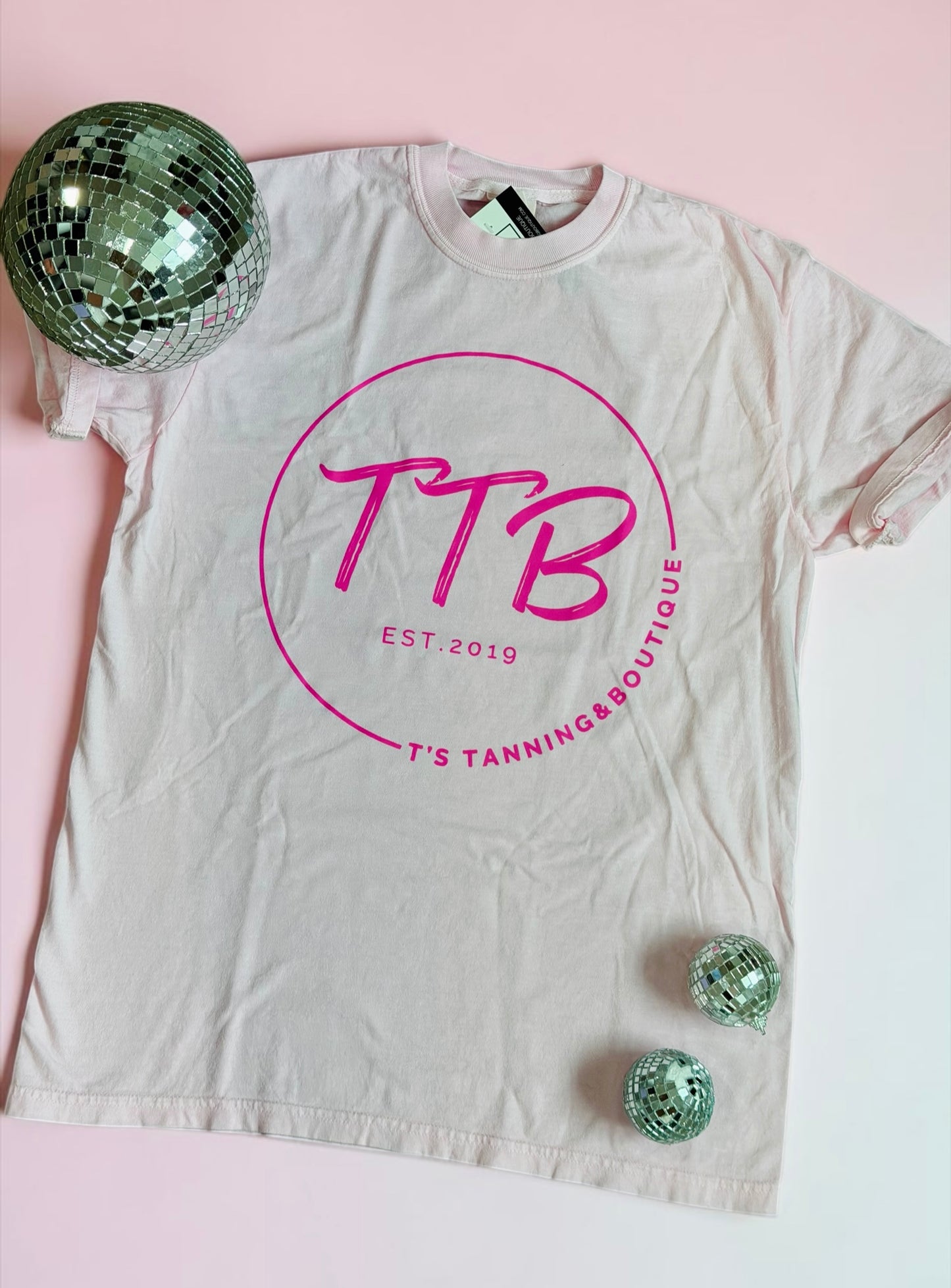 Pink Circle TTB Logo Graphic T-shirt
