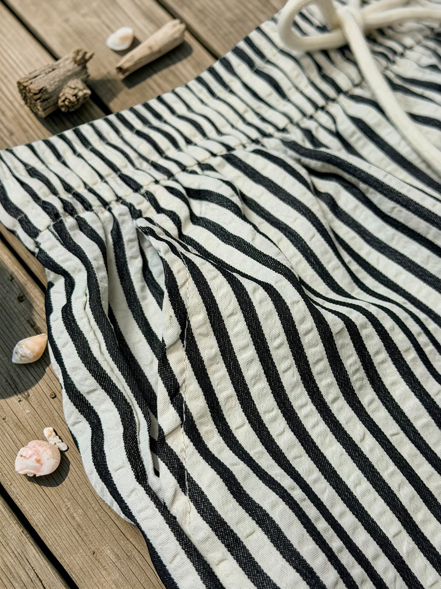 Resort Time Stripe Linen Shorts