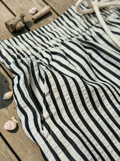 Resort Time Stripe Linen Shorts