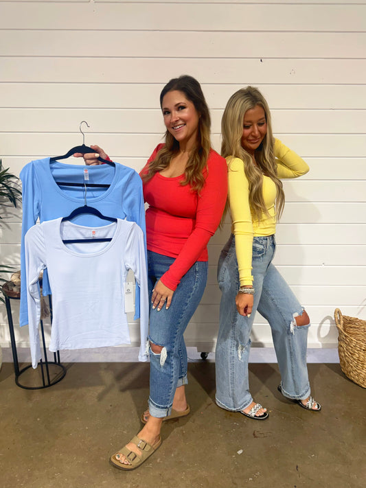 Micro Ribbed Core Classic Long-Sleeve Top