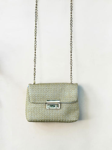Golden Weave Shoulder Bag