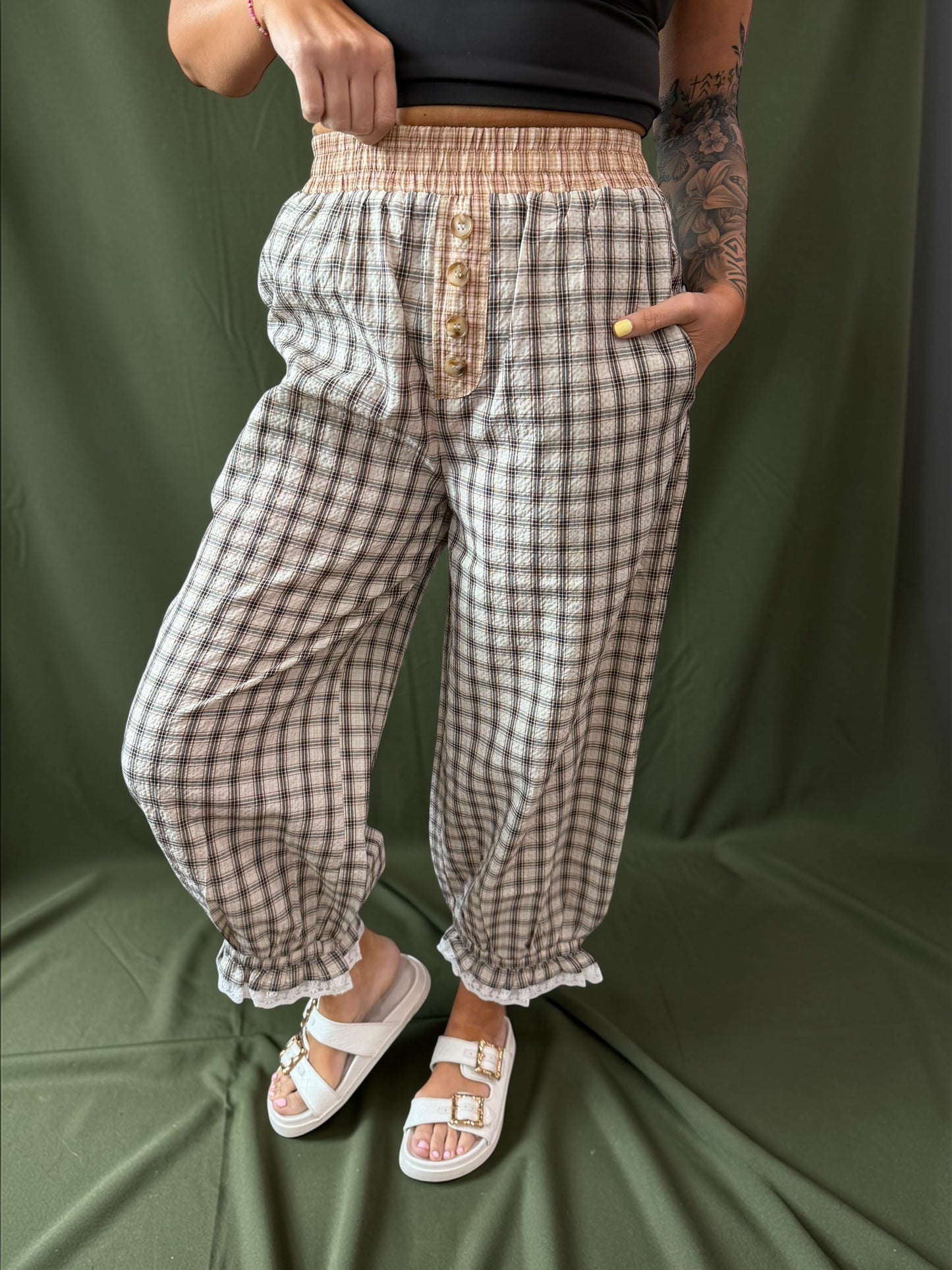 Cozy Checkmate Balloon Pants