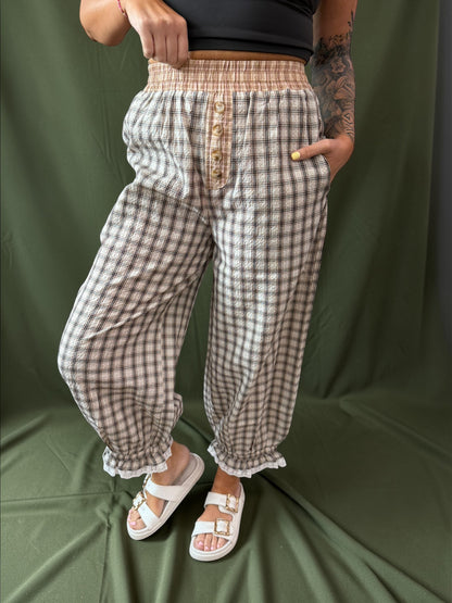 Cozy Checkmate Balloon Pants